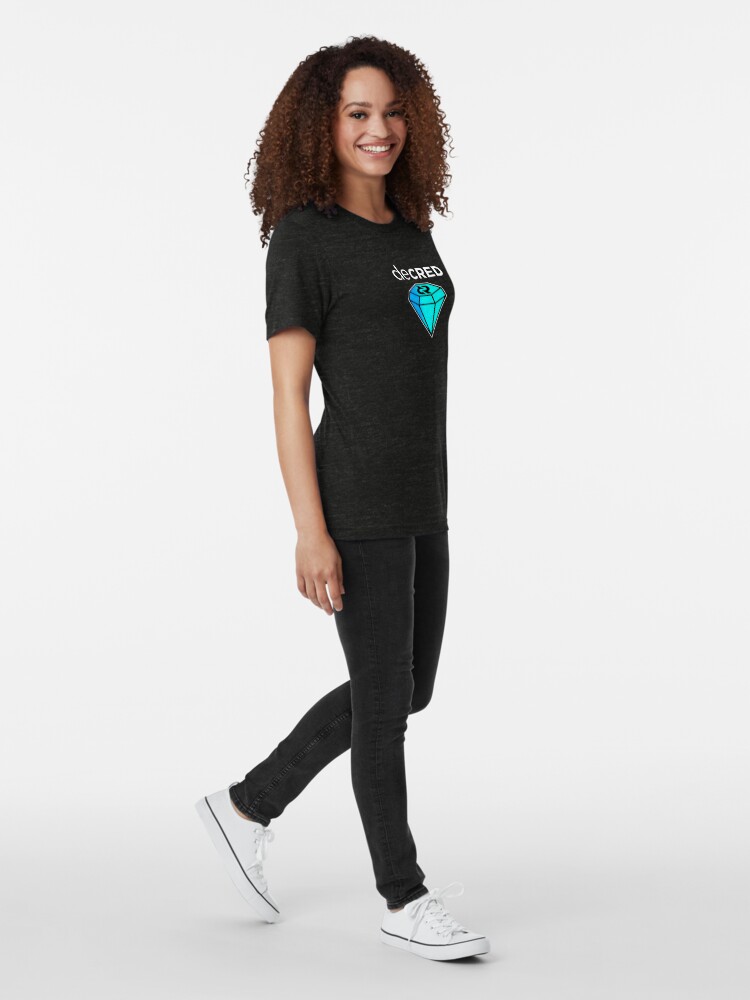 Alternate view of Decred gem © v1 (Design timestamped by https://timestamp.decred.org/) Tri-blend T-Shirt