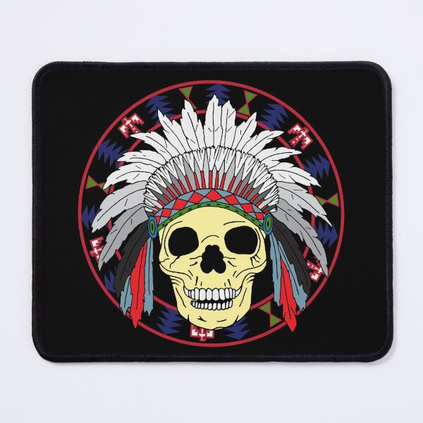 Item preview, Sioux Native American Indian Skull in Headdress designed and sold by HotHibiscus.