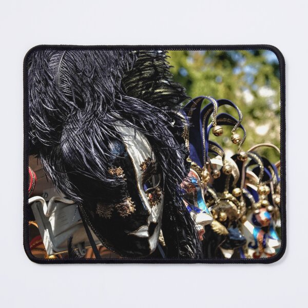Item preview, Impressions of Venice - Black and White Fantasy Face With Feathers designed and sold by Georgia Mizuleva.