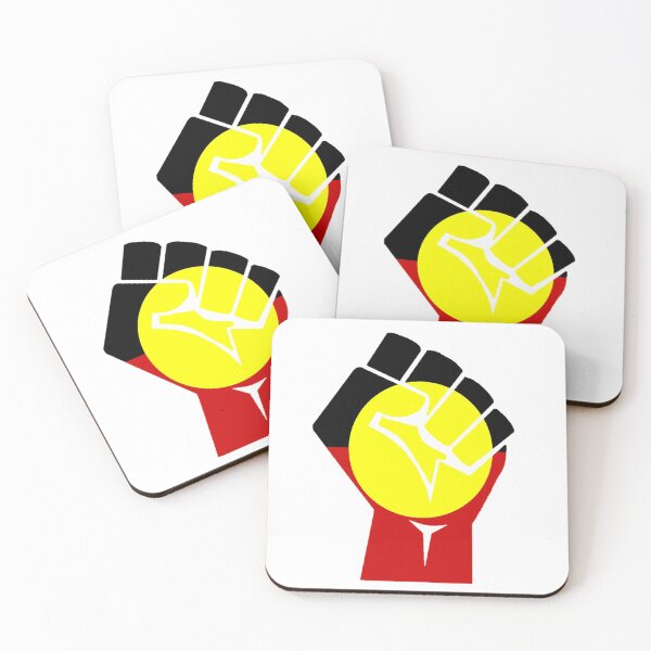 Item preview, Australian Aboriginal Flag Art Fist designed and sold by RevolutionInPaint.