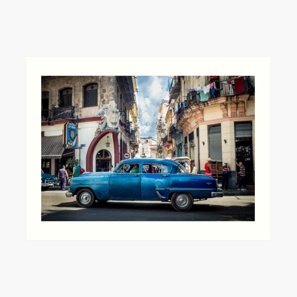 American car from the 50's in Havana, Cuba Art Print