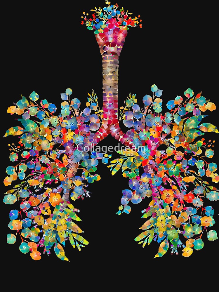 "Floral Lungs, colorful flowers, healthy lung, lungs cancer, respiratory therapist, cystic