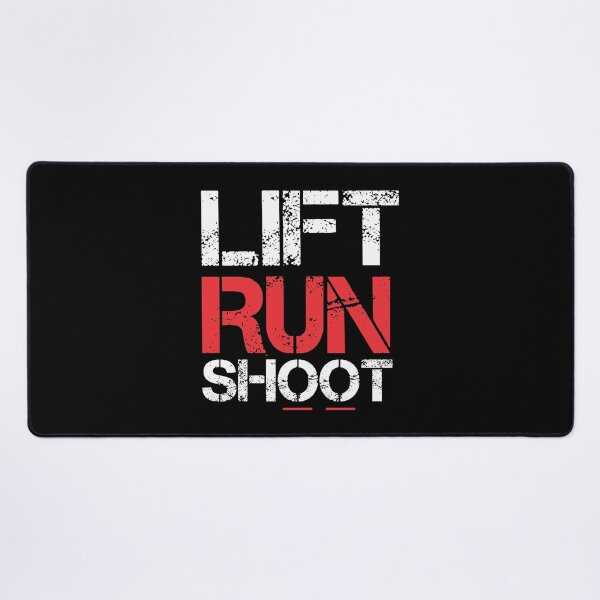 Item preview, Lift Run Shoot Funny Gym Vintage Style Lift Weight Exercise Quote Artwork For Fitness Lovers designed and sold by Waleedabbasltd.