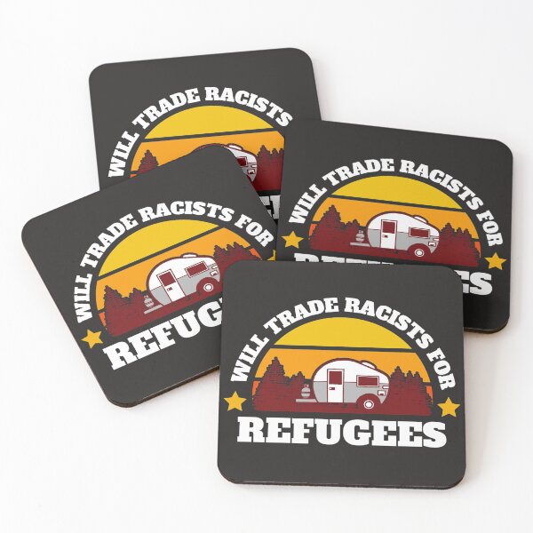 Item preview, Will trade racists for refugees (Camping RV Sunset) designed and sold by UnboundFull.
