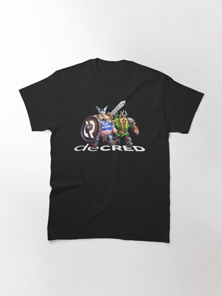 Thumbnail 2 of 7, Classic T-Shirt, Decred Vikings © v1 (Design timestamped by https://timestamp.decred.org/) designed and sold by OfficialCryptos.