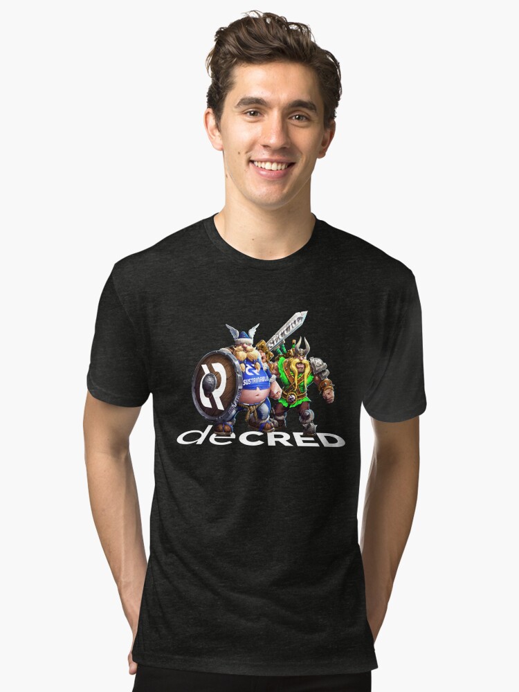 Alternate view of Decred Vikings © v1 (Design timestamped by https://timestamp.decred.org/) Tri-blend T-Shirt