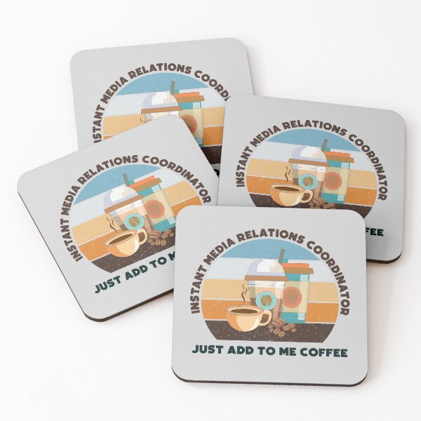 Item preview, Instant media relations coordinator just add to me coffee,dark text, funny coffee lovers meme, media relations coordinator job ,media relations coordinator humor, joke, meme, designed and sold by SGS-.