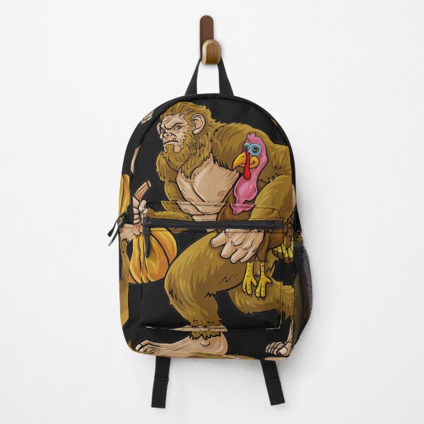 Item preview, Hide-Seek Champion Bigfoot Steals Turkey & Pumpkin designed and sold by TERRYCOXSHOP.
