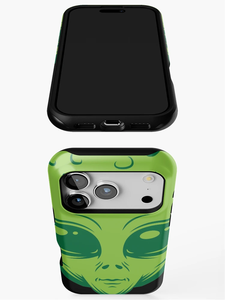 Thumbnail 3 of 4, iPhone Case, Alien Green Head designed and sold by RIGHTCHUS.