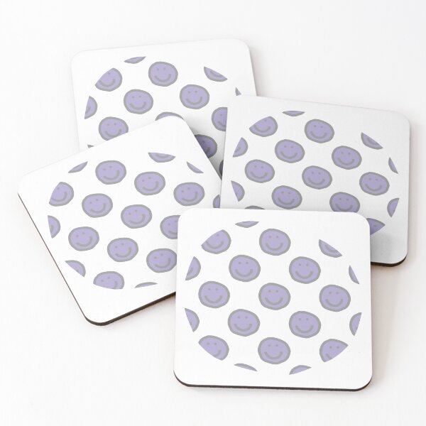 Item preview, Round of Happy Smiley Faces in Lavender designed and sold by ellenhenry.