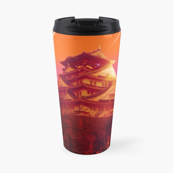 Japan night Hiroshima Vaporwave Travel Mug