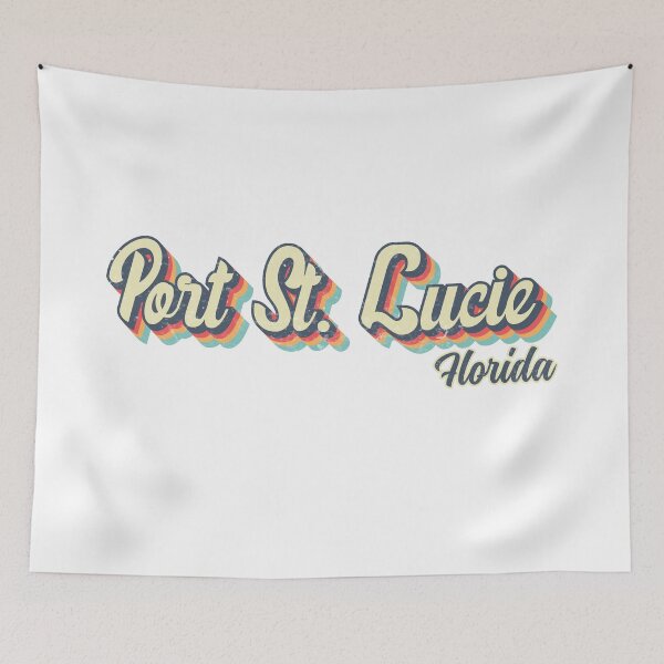 Item preview, Port St. Lucie city Florida Retro Vintage 70s rainbow designed and sold by Teelogic.