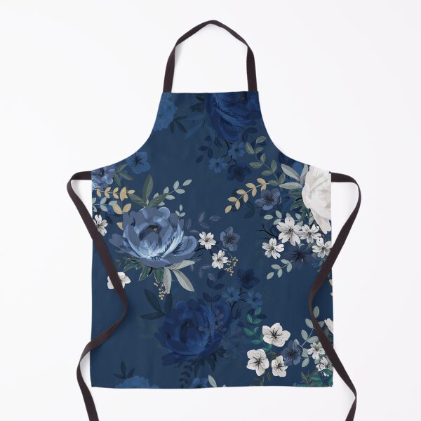 Item preview, Vintage navy flowers designed and sold by tingbysanna.