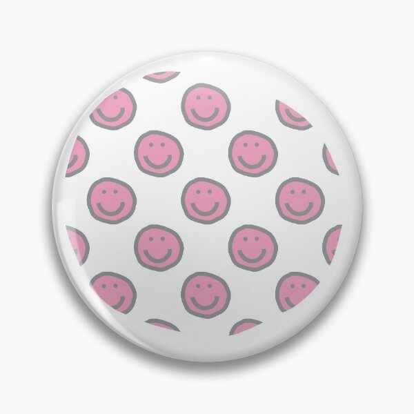 Item preview, Round of Happy Smiley Faces in Prism Pink designed and sold by ellenhenry.