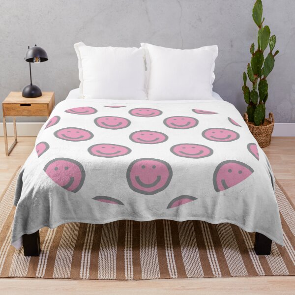 Item preview, Round of Happy Smiley Faces in Prism Pink designed and sold by ellenhenry.