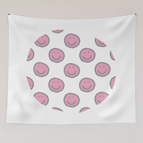 Item preview, Round of Happy Smiley Faces in Prism Pink designed and sold by ellenhenry.
