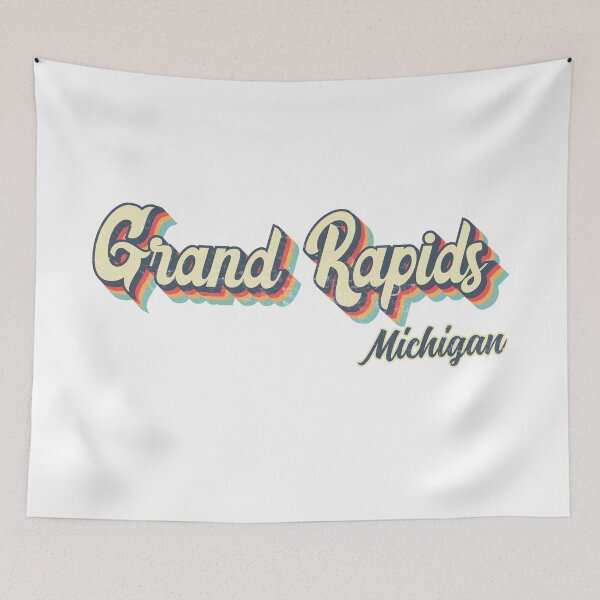 Item preview, Grand Rapids city Michigan Retro Vintage 70s rainbow designed and sold by Teelogic.