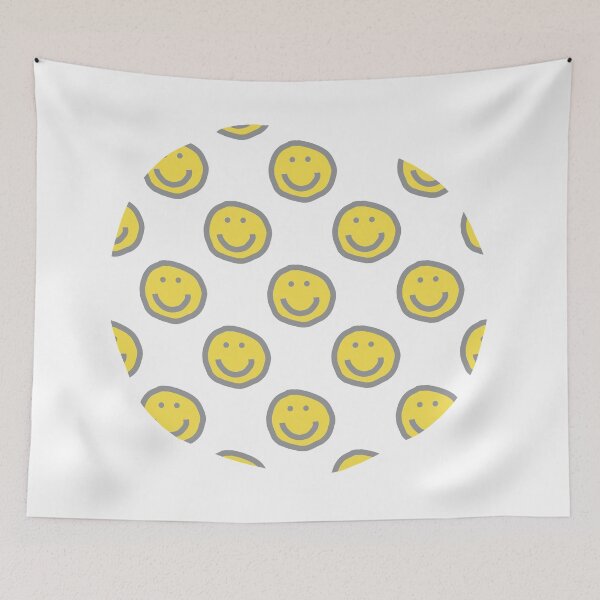 Item preview, Round of Happy Smiley Faces in Illuminating Yellow designed and sold by ellenhenry.
