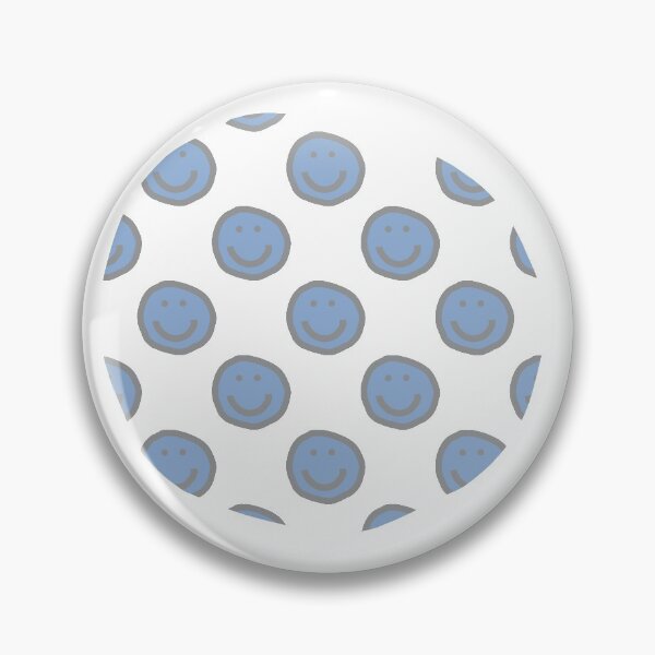 Item preview, Round of Happy Smiley Faces in Placid Blue designed and sold by ellenhenry.
