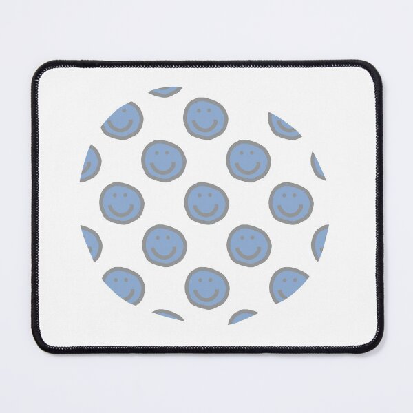 Item preview, Round of Happy Smiley Faces in Placid Blue designed and sold by ellenhenry.