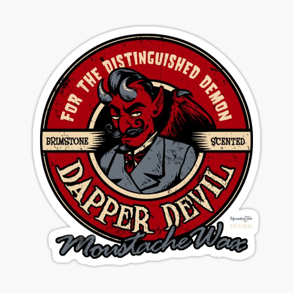 Dapper Devil Moustache Wax Sticker