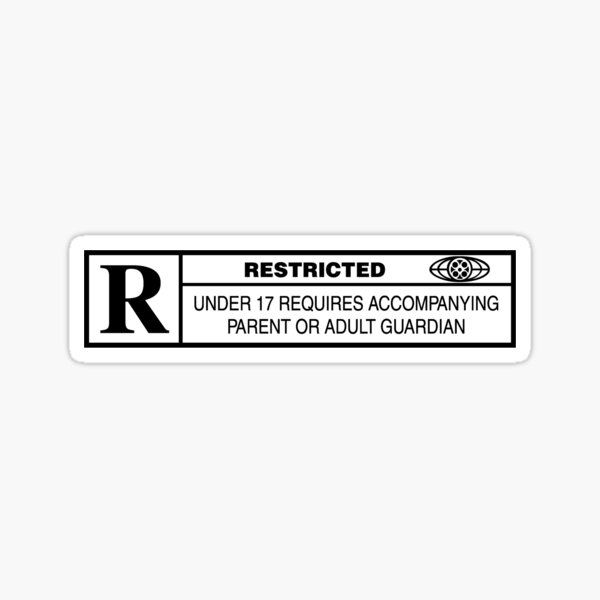 Vintage Movie Age Rating - X for restricted - Horror Movies - Sticker