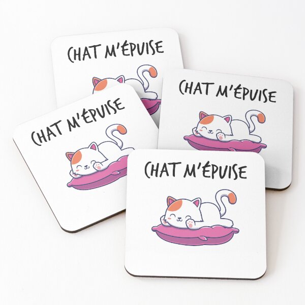 Aperçu de l'œuvre Humour Chat M'épuise Chat kawaii créée et vendue par Catcrea.