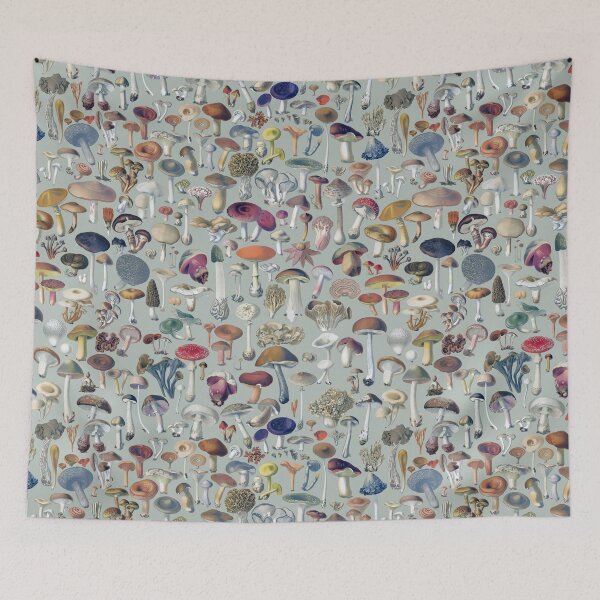 Item preview, Vintage mushrooms pattern - dusty green designed and sold by martstudio.