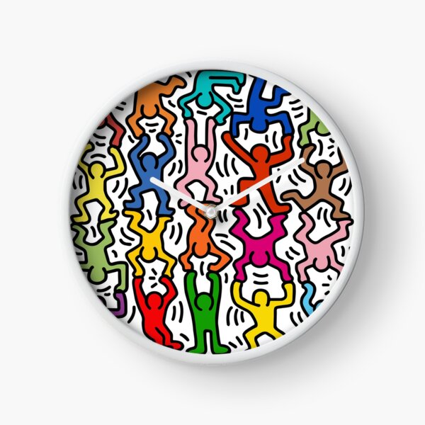 Keith Haring Piled Men Clock