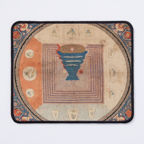 Item preview, COSMOLOGICAL MANDALA ,Lotus and Cosmic Diagram, Antique Esoteric Buddhism Tapestry designed and sold by BulganLumini.