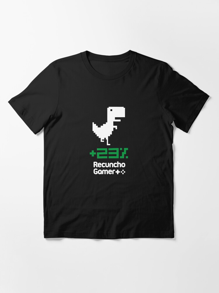 Imagen 3 de 7, Camiseta esencial con la obra [Para fondo negro] Con dinosauros, un 23% mellor, diseñada y vendida por RecunchoGamer.