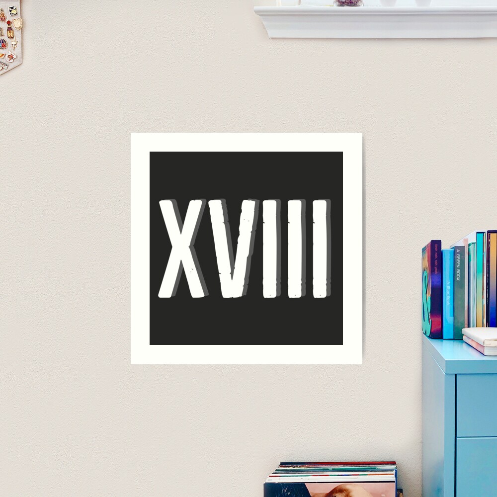 Roman numeral XVIII | Art Print