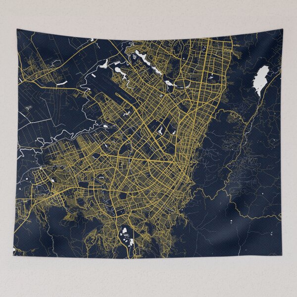 Item preview, Mapa de la ciudad de Bogotá de Colombia - Art Deco de oro designed and sold by deMAP.