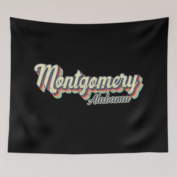 Item preview, Montgomery city Alabama Retro Vintage 70s rainbow designed and sold by Teelogic.