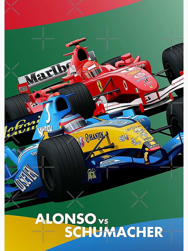Disover Alonso vs Schumacher Premium Matte Vertical Poster