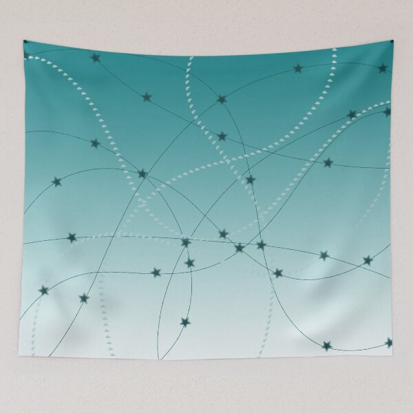 Item preview, Turquoise blue - Lines with Stars designed and sold by JourneywithP.