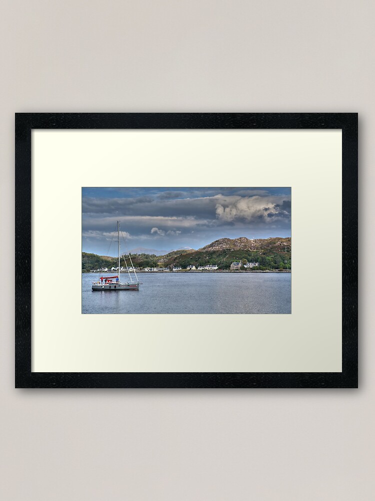 Alternate view of Lochinver Harbour, Sutherland, Scotland. Framed Art Print