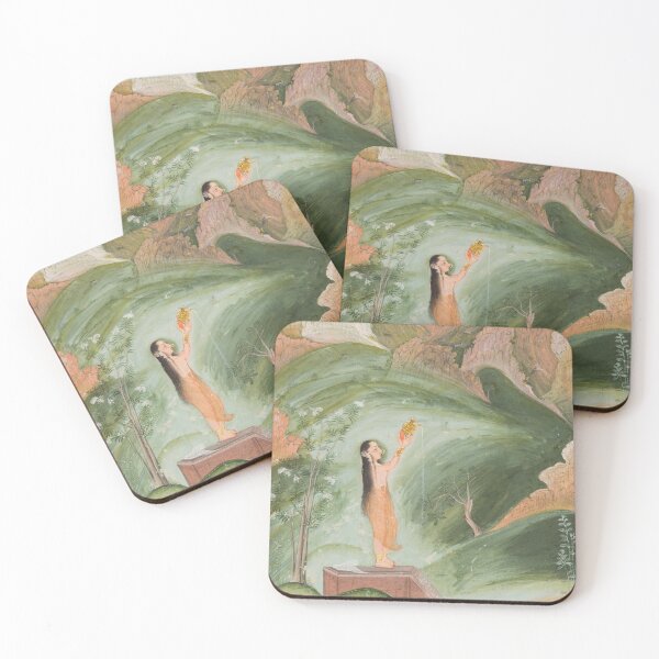 Item preview, A Woman Worshipping the Rising Sun designed and sold by HinduArtGallery.
