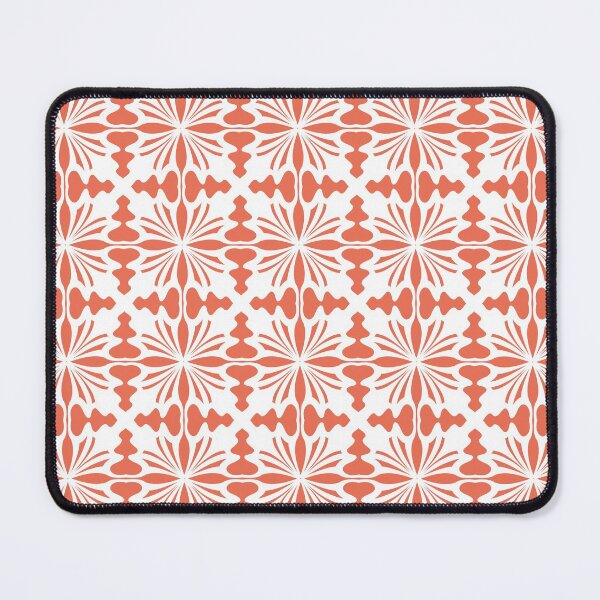 Item preview, Orange Symmetrical Flower Vintage Mosaic Tile Pattern designed and sold by bubblyshades.