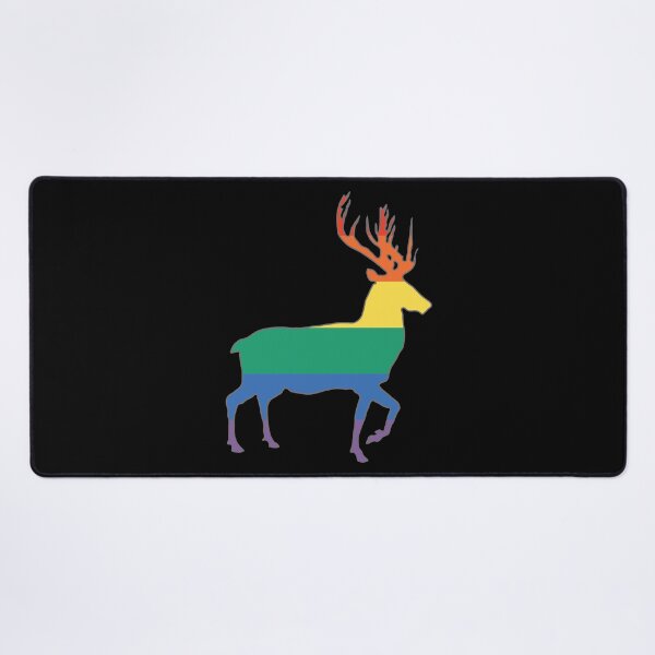 Item preview, Rainbow Pride Flag Stag Silhouette designed and sold by MacPean.