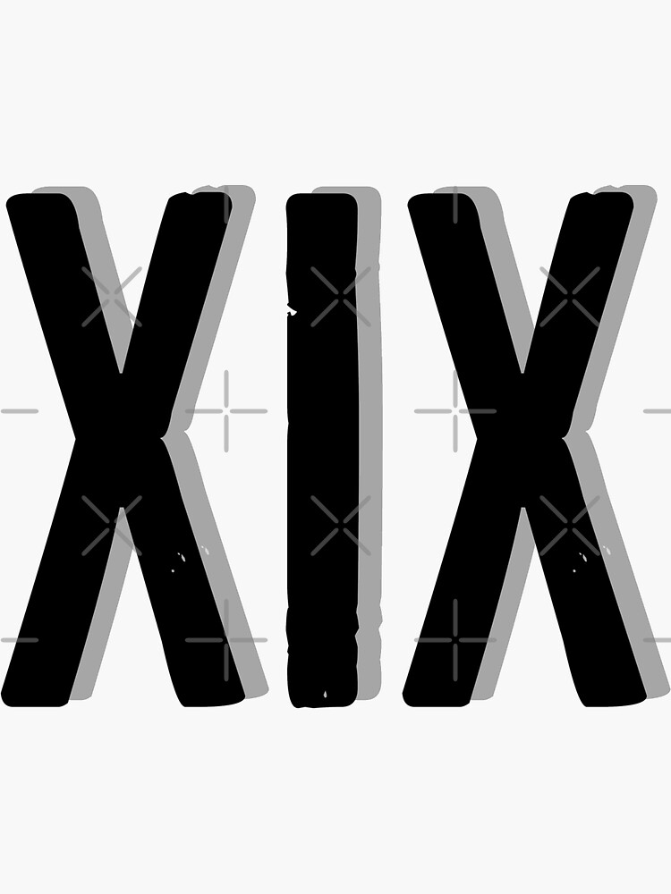 roman-numeral-xix-sticker-for-sale-by-rayner21-redbubble