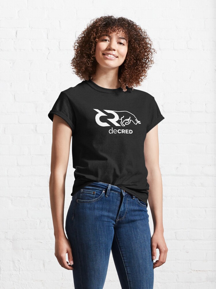 Thumbnail 4 of 7, Classic T-Shirt, Decred Bull © v1 (Design timestamped by https://timestamp.decred.org/) designed and sold by OfficialCryptos.