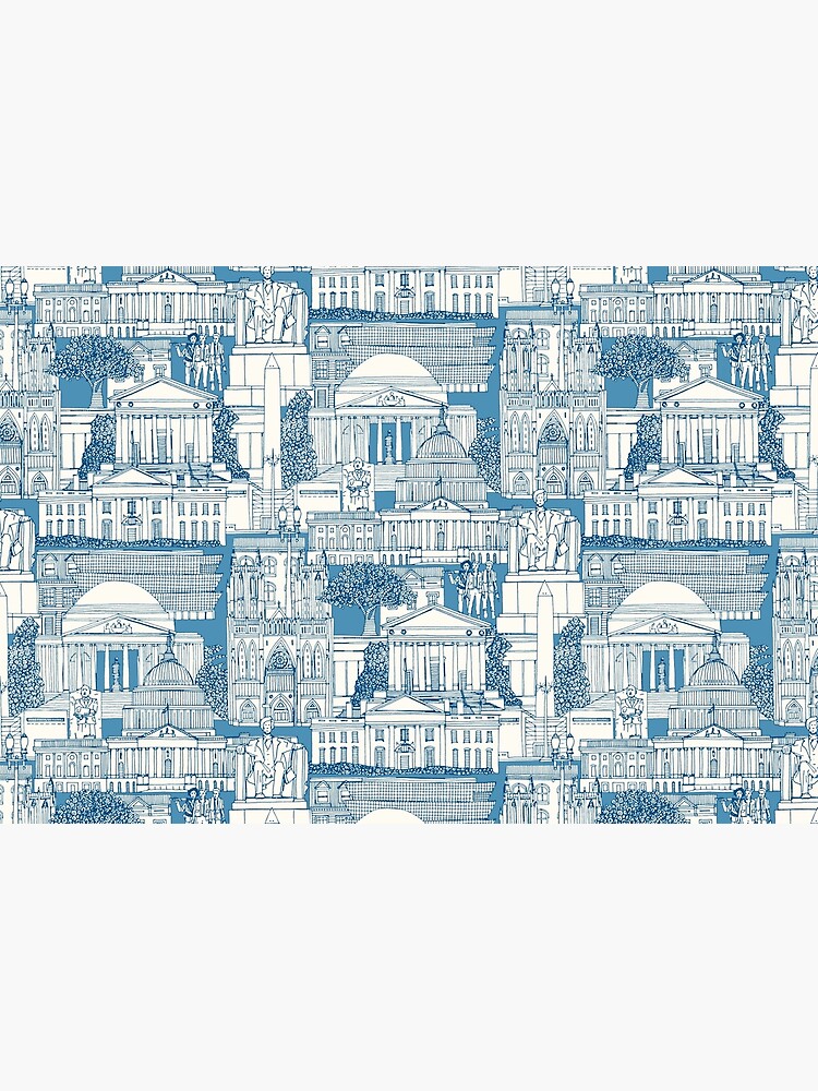 Thumbnail 3 of 3, Journal, Washington DC toile blue designed and sold by scrummy.