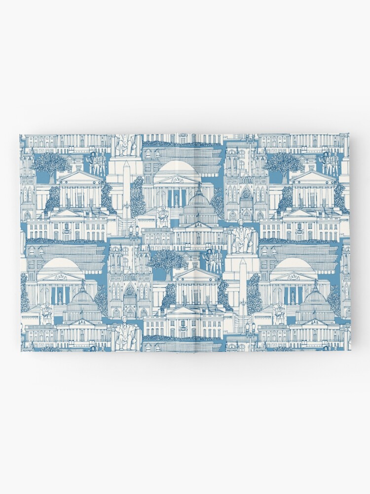 Thumbnail 2 of 3, Journal, Washington DC toile blue designed and sold by scrummy.