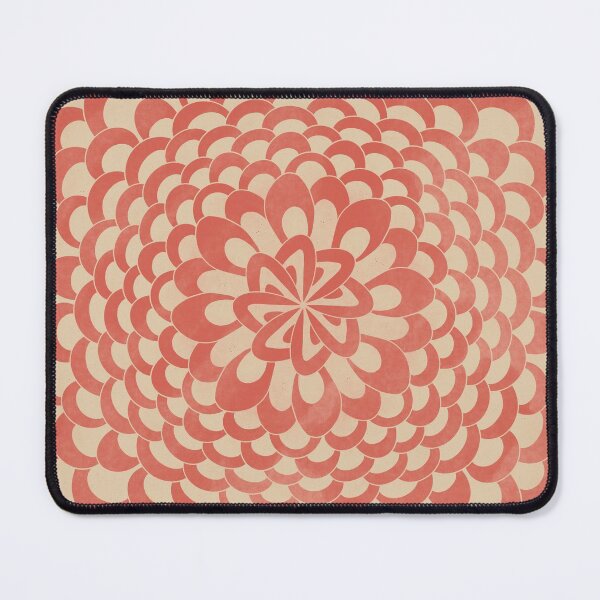 Item preview, Red coral geometric flower pattern designed and sold by Julie Owen.