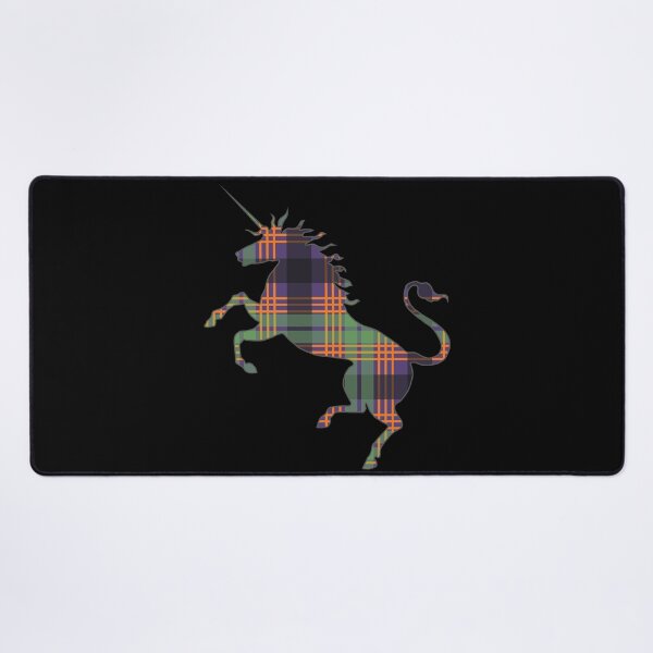 Item preview, Scottish Purple, Orange and Green Tartan Rearing Unicorn Silhouette designed and sold by MacPean.