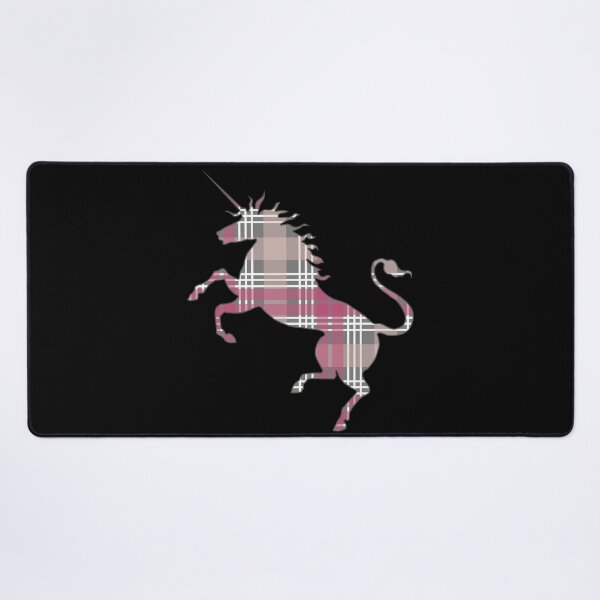 Item preview, Scottish Pink, Grey and White Tartan Rearing Unicorn Silhouette designed and sold by MacPean.