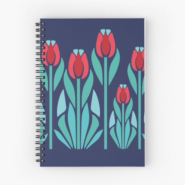 Item preview, Vintage Art Nouveau Flowers Red Tulips designed and sold by Anna Lemos.