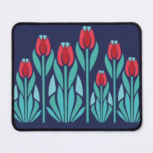 Item preview, Vintage Art Nouveau Flowers Red Tulips designed and sold by Anna Lemos.
