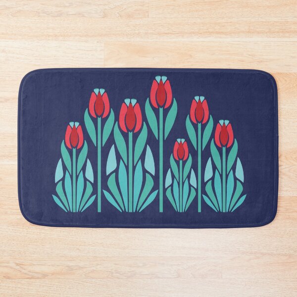Item preview, Vintage Art Nouveau Flowers Red Tulips designed and sold by Anna Lemos.
